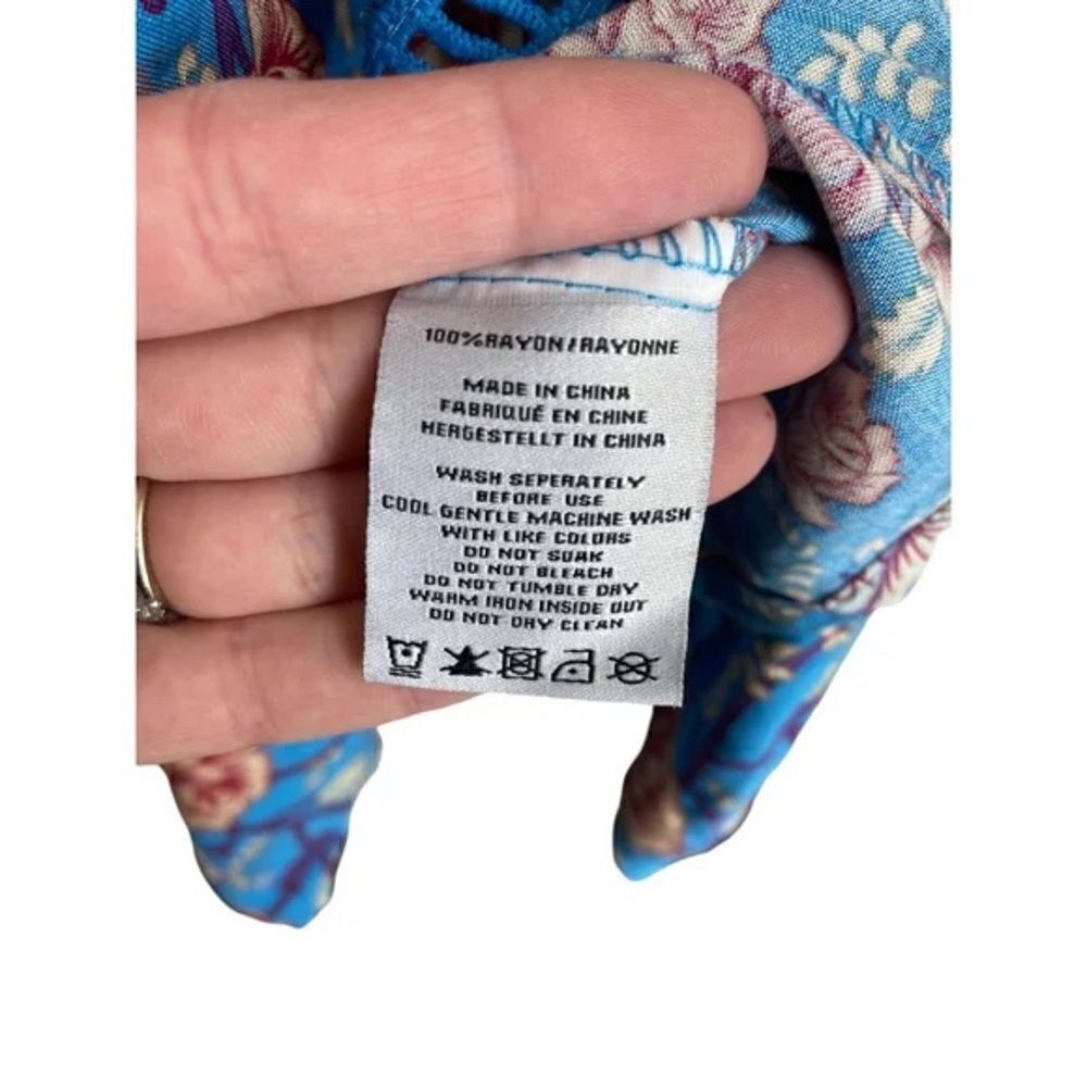 Sunday Mi Amor blue rose print mini dress size XSmall - Picture 4 of 4